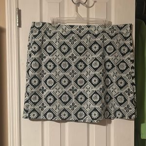 Rip Skirt. Blue and white wrap skirt.